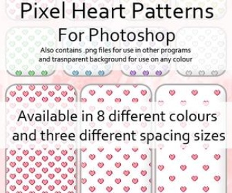 Pixel Heart Patterns for PS
