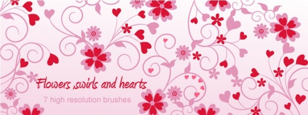 Flowers, Swirls and Hearts