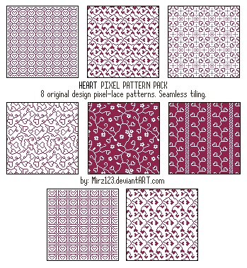 Heart Pixel Pattern Pack