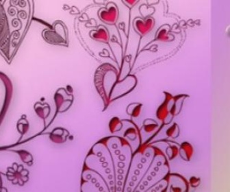 Valentine Floral Decorative Heart Brushes