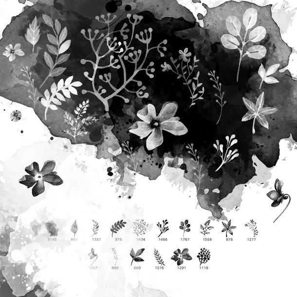 Dream Watercolor Floral Brushes