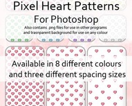 Pixel Heart Patterns for PS