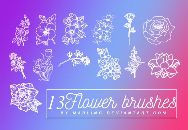 Flower Silhouette Brushes